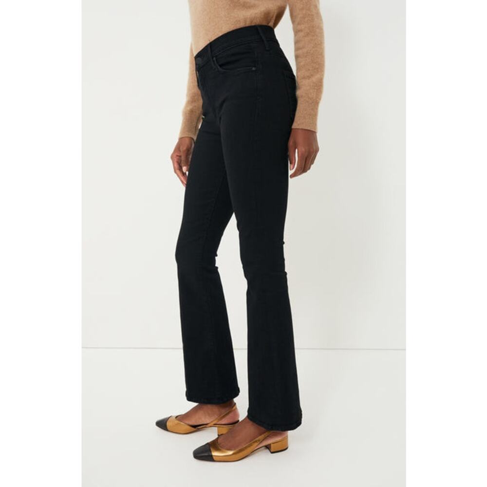 MOTHER The Weekender Black Denim Flare Jeans Size 29 Not Guilty Mid Rise Stretch